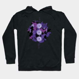 Abstract Button Textile Stitches Design Hoodie